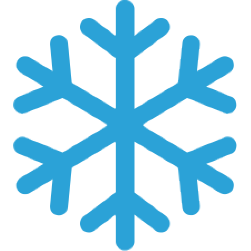 Winter Weatherizing-Img - UTRWD Blue snowflake icon, simple design on white background, symbolizing winter or cold weather