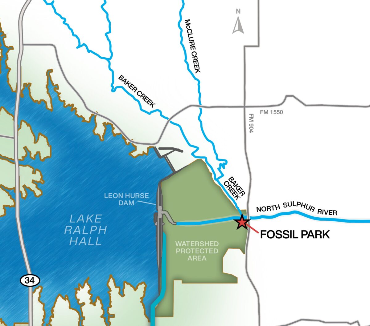Lake Ralph Hall Fossil Park Map