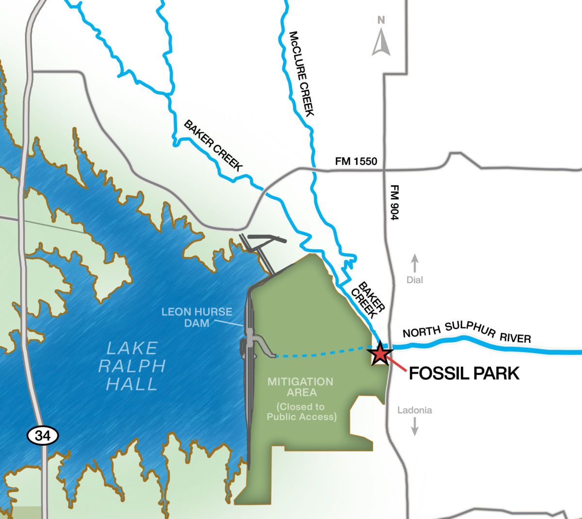 Map of the new Fossil Park and general location